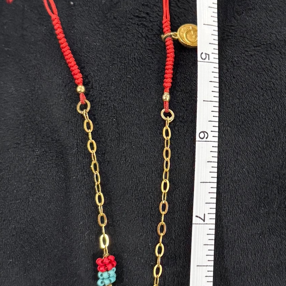 St. Benedict Key Pendant Necklace – Red Cord & Gold Chain - Picture 5 of 5